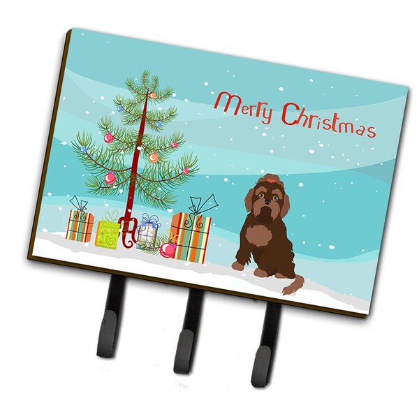 Carolines Treasures Brown Russian Tsvetnaya Bolonka Lap Dog Christmas Tree Leash or Key Holder CK3509TH68 - main
